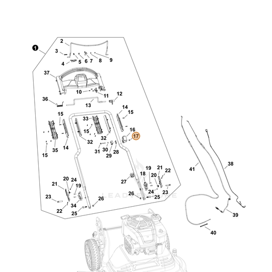Echo part YH450000710 — IPL diagram snippet (6x zoom, amber highlight)