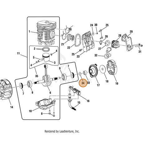 Echo part YH451000000 — IPL diagram snippet (6x zoom, amber highlight)