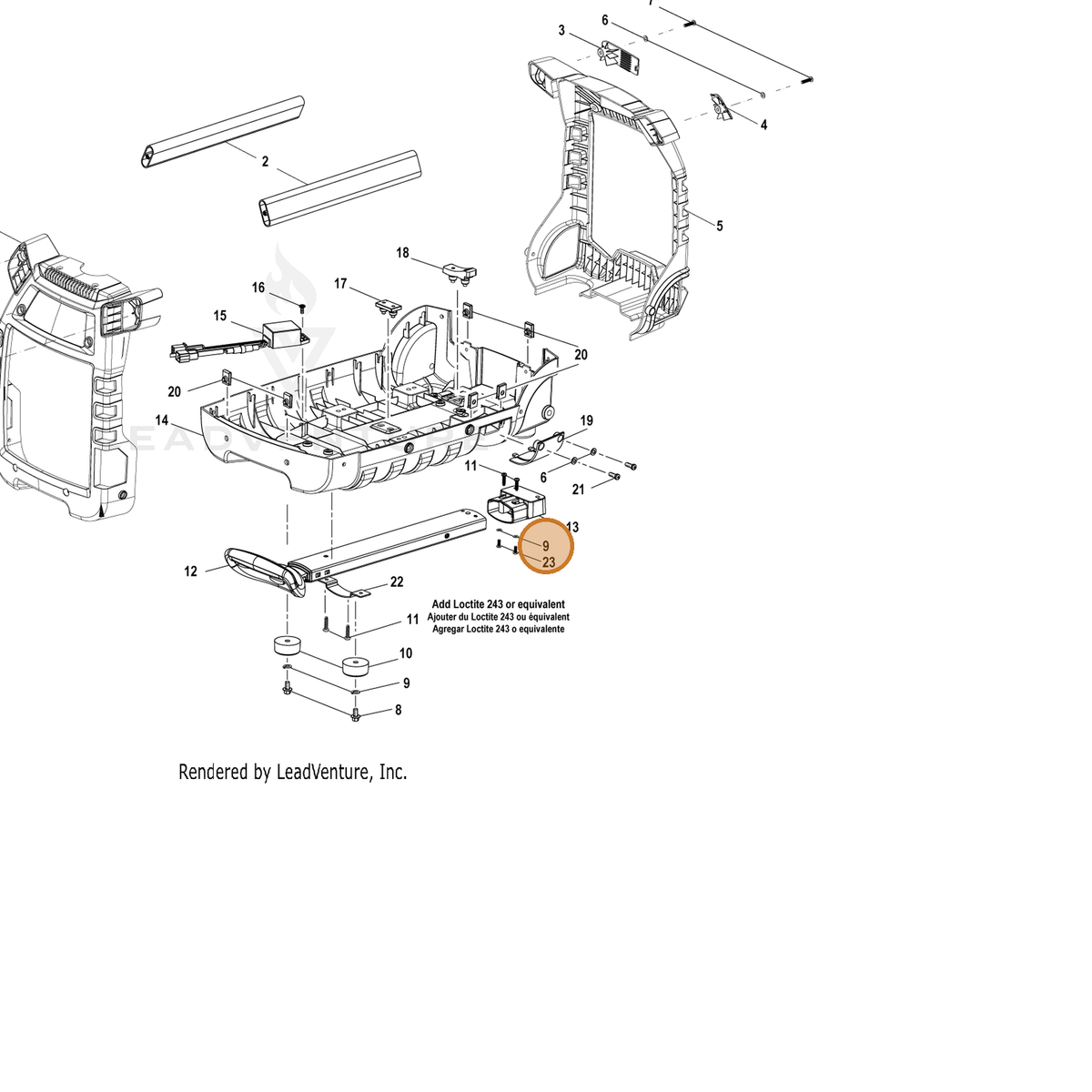 ECHO part YH451000080 — IPL diagram snippet (6x zoom, amber highlight)
