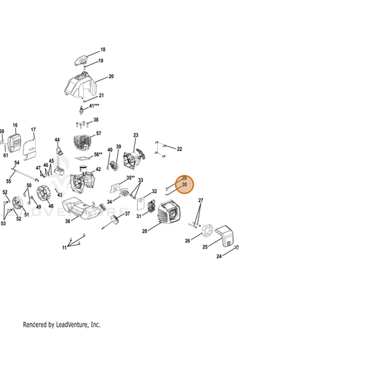 Echo part YH451000150 — IPL diagram snippet (6x zoom, amber highlight)