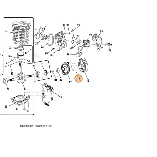 Echo part YH451000190 — IPL diagram snippet (6x zoom, amber highlight)