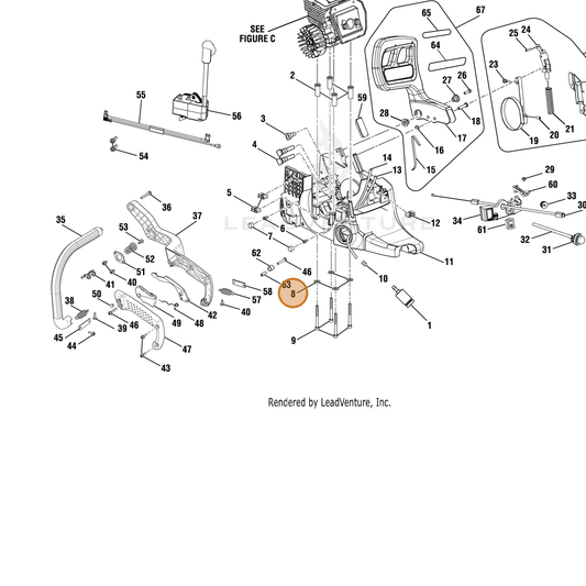 Echo part YH451000210 — IPL diagram snippet (6x zoom, amber highlight)