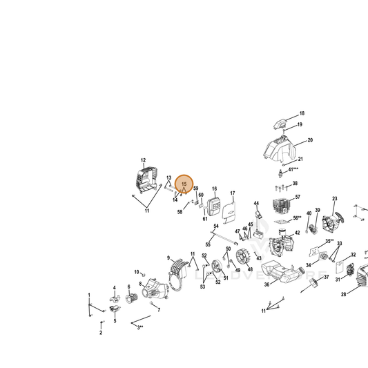 Echo part YH451000220 — IPL diagram snippet (6x zoom, amber highlight)