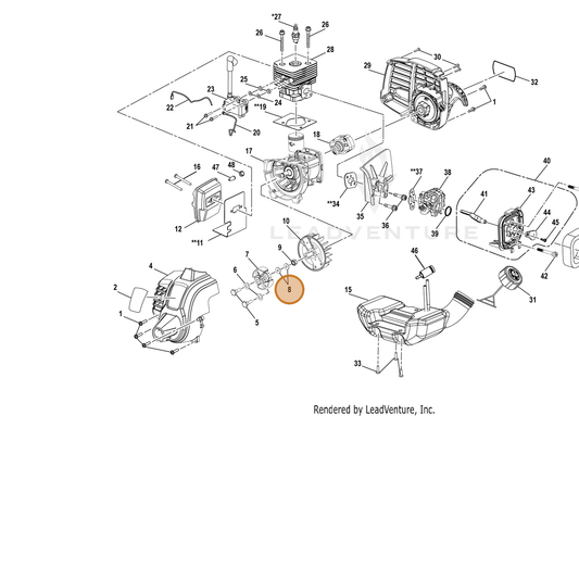 Echo part YH451000240 — IPL diagram snippet (6x zoom, amber highlight)