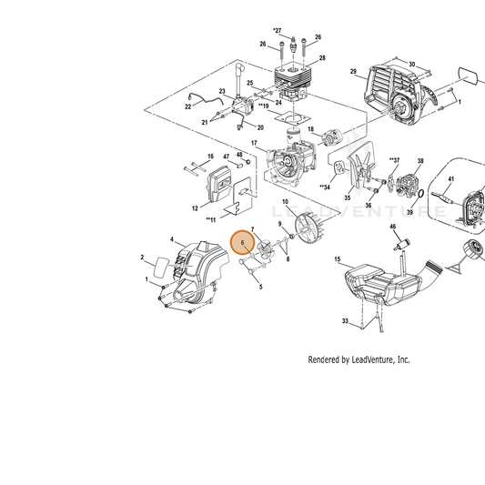 Echo part YH451000260 — IPL diagram snippet (6x zoom, amber highlight)