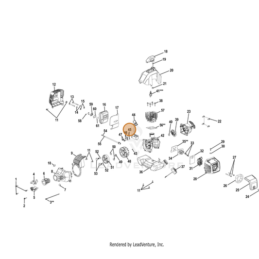 Echo part YH451000280 — IPL diagram snippet (6x zoom, amber highlight)
