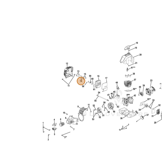 Echo part YH451000290 — IPL diagram snippet (6x zoom, amber highlight)
