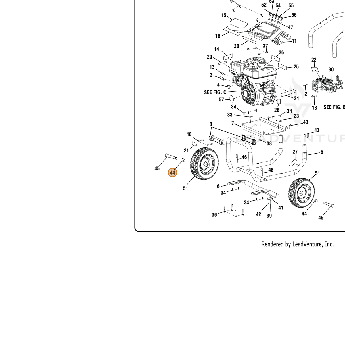 ECHO part YH451000300 — IPL diagram snippet (6x zoom, amber highlight)