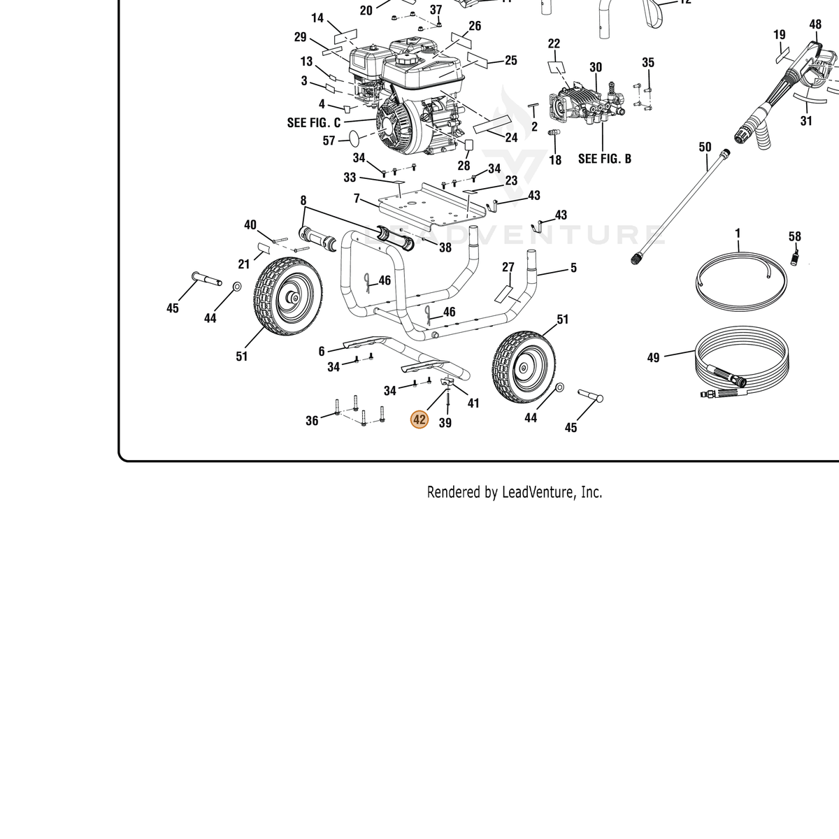 ECHO part YH451000340 — IPL diagram snippet (6x zoom, amber highlight)
