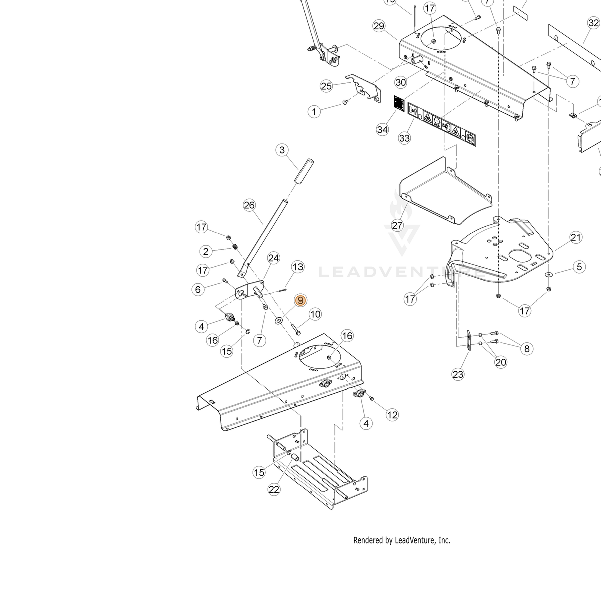 ECHO part YH451000400 — IPL diagram snippet (6x zoom, amber highlight)