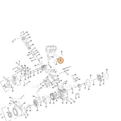 ECHO part YH451000410 — IPL diagram snippet (6x zoom, amber highlight)