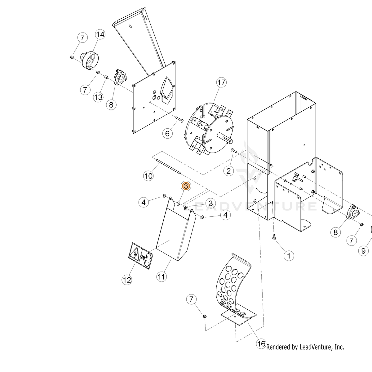ECHO part YH451000470 — IPL diagram snippet (6x zoom, amber highlight)