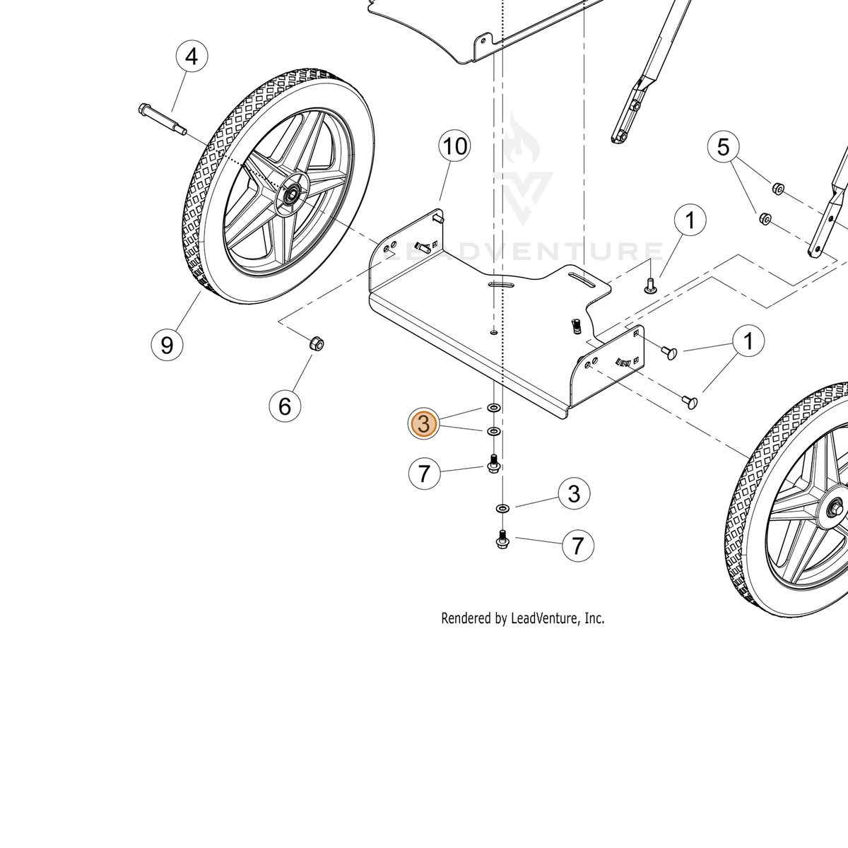 ECHO part YH451000490 — IPL diagram snippet (6x zoom, amber highlight)
