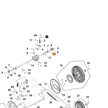 Echo part YH451000610 — IPL diagram snippet (6x zoom, amber highlight)