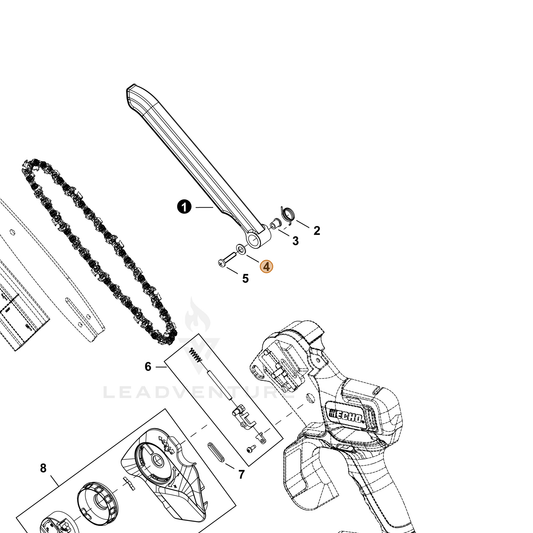 Echo part YH451000650 — IPL diagram snippet (6x zoom, amber highlight)