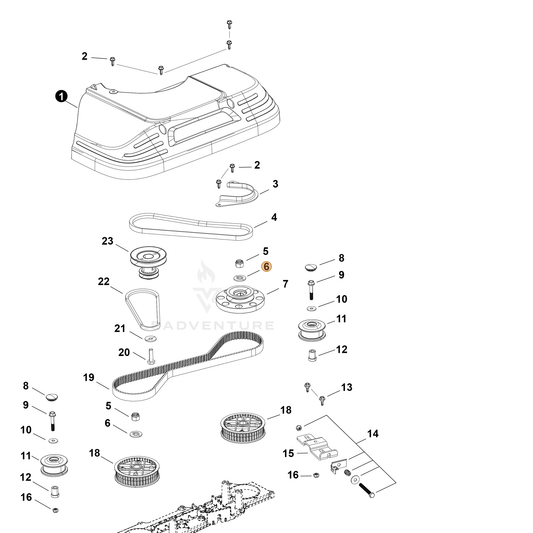 Echo part YH451000720 — IPL diagram snippet (6x zoom, amber highlight)