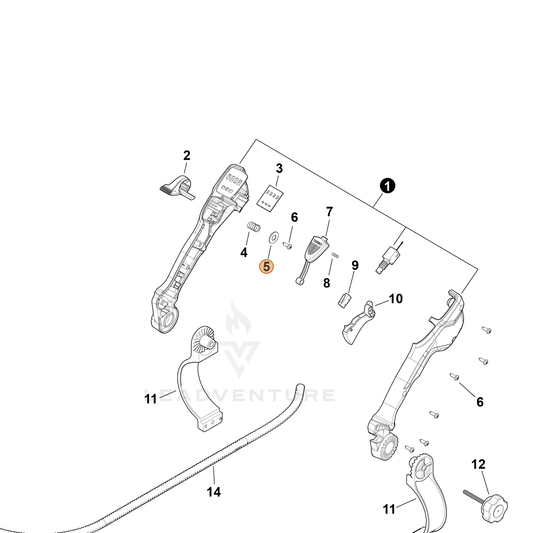 Echo part YH451000760 — IPL diagram snippet (6x zoom, amber highlight)
