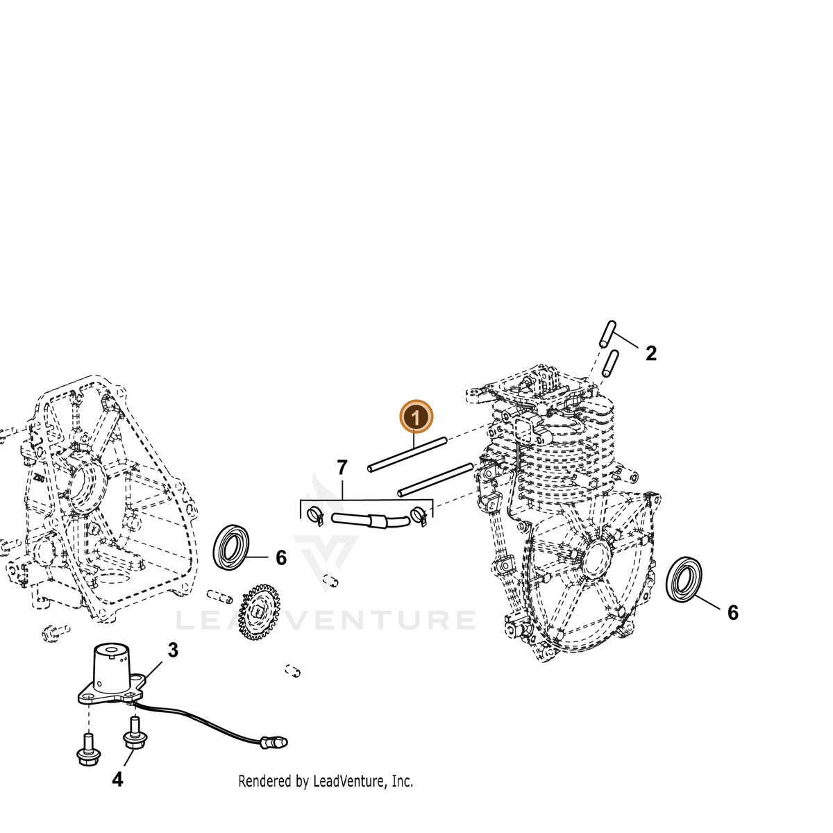 ECHO part YH452000020 — IPL diagram snippet (6x zoom, amber highlight)