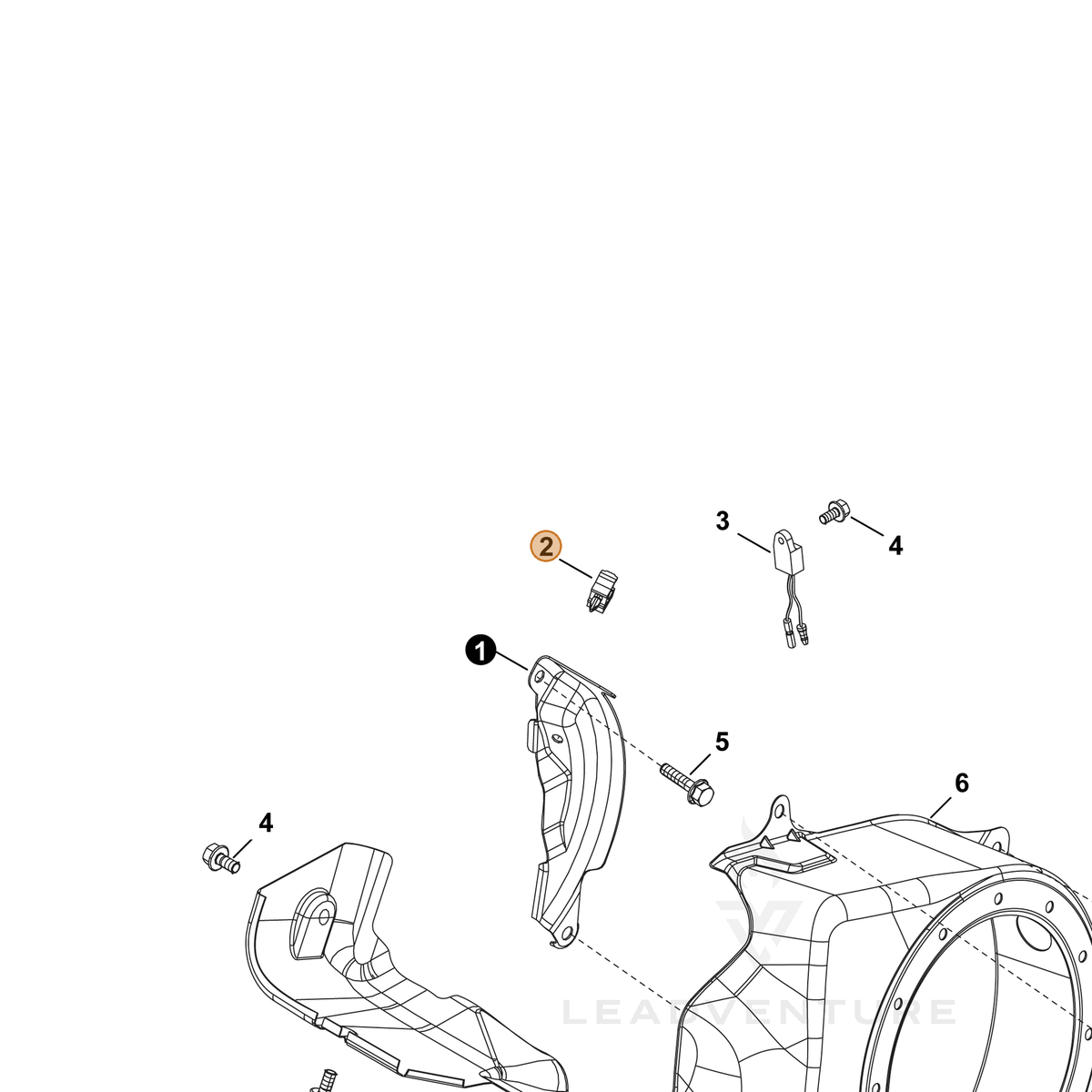 ECHO part YH452000050 — IPL diagram snippet (6x zoom, amber highlight)