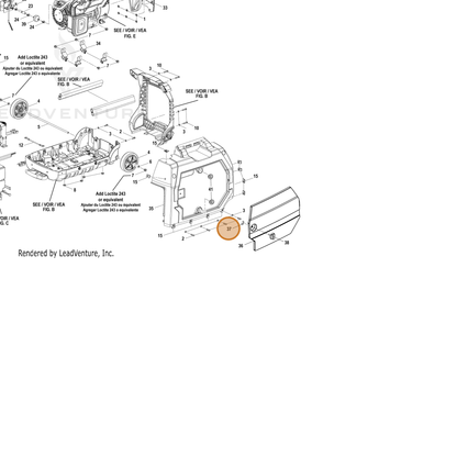 ECHO part YH452000130 — IPL diagram snippet (6x zoom, amber highlight)