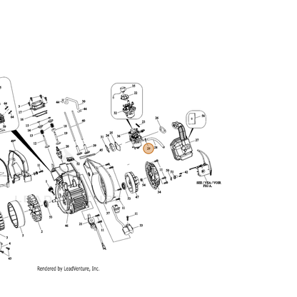 ECHO part YH452000140 — IPL diagram snippet (6x zoom, amber highlight)