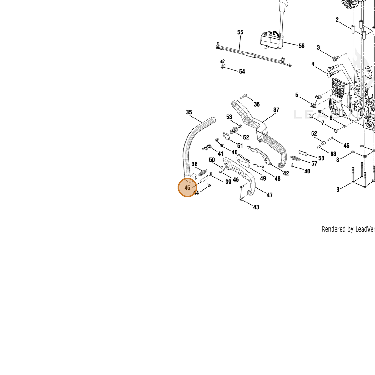 Echo part YH452000240 — IPL diagram snippet (6x zoom, amber highlight)