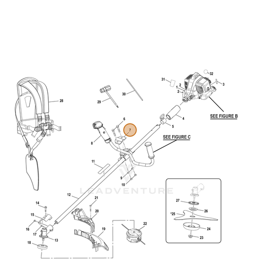 Echo part YH452000270 — IPL diagram snippet (6x zoom, amber highlight)