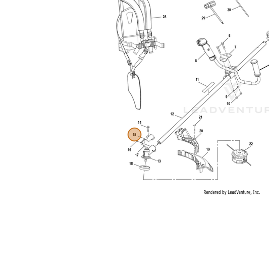 Echo part YH452000280 — IPL diagram snippet (6x zoom, amber highlight)
