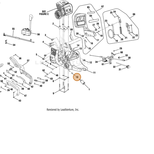 Echo part YH452000380 — IPL diagram snippet (6x zoom, amber highlight)