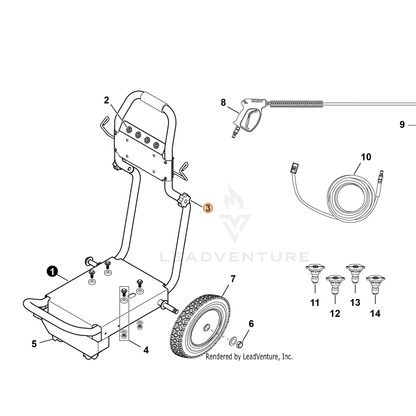 ECHO part YH452000600 — IPL diagram snippet (6x zoom, amber highlight)