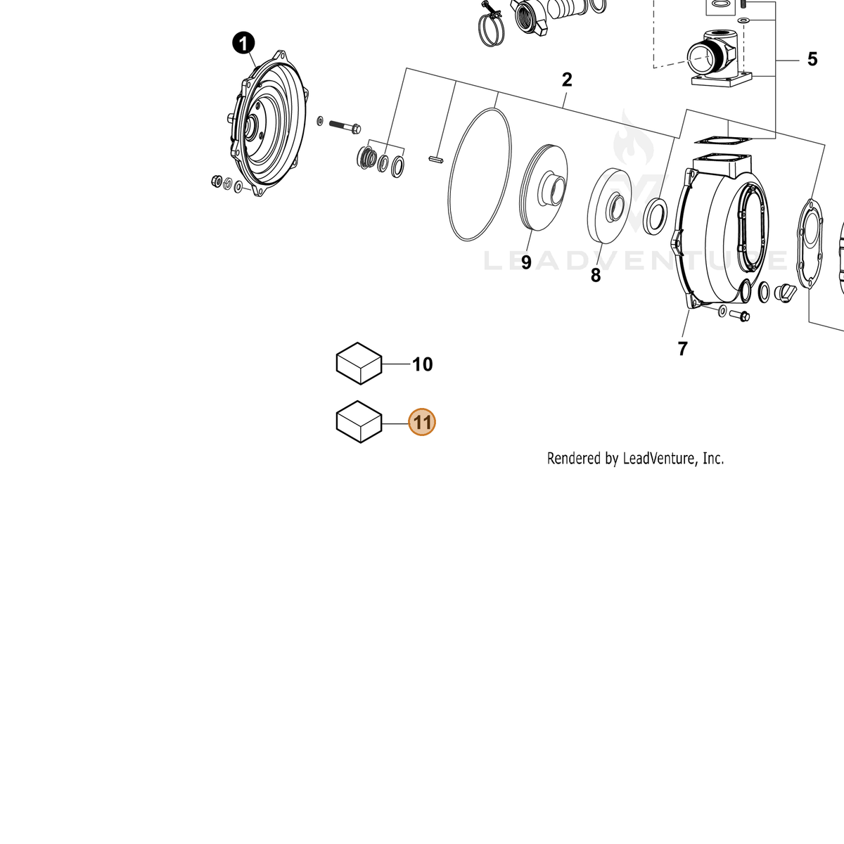 ECHO part YH452000650 — IPL diagram snippet (6x zoom, amber highlight)