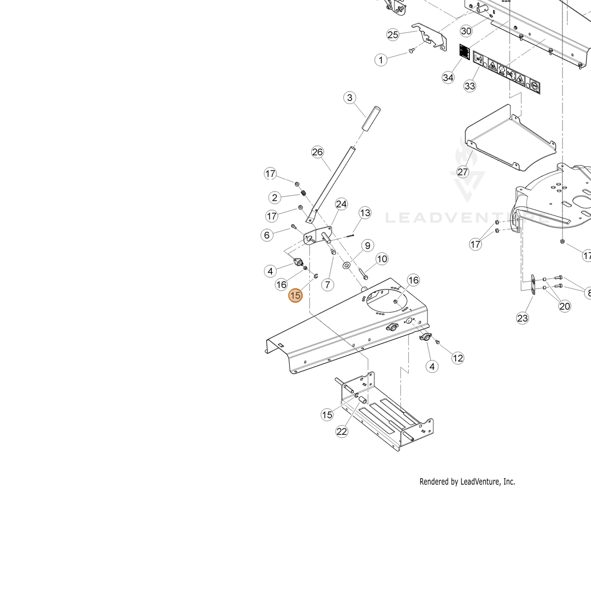 ECHO part YH452000670 — IPL diagram snippet (6x zoom, amber highlight)