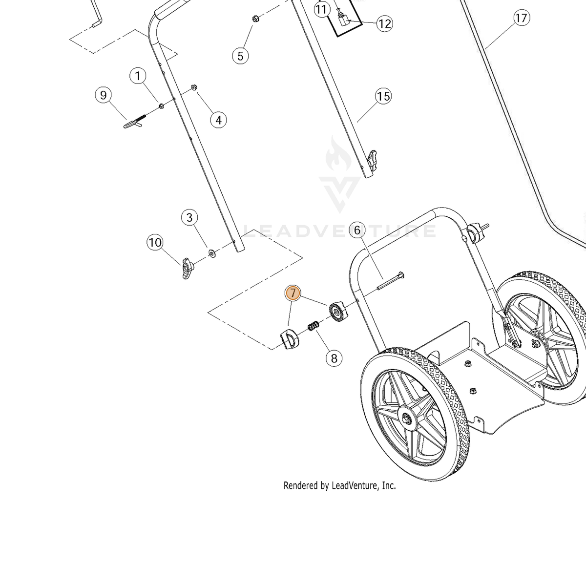 ECHO part YH452000680 — IPL diagram snippet (6x zoom, amber highlight)