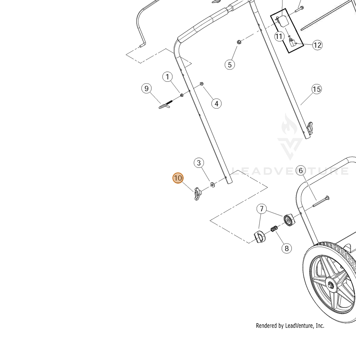 ECHO part YH452000690 — IPL diagram snippet (6x zoom, amber highlight)