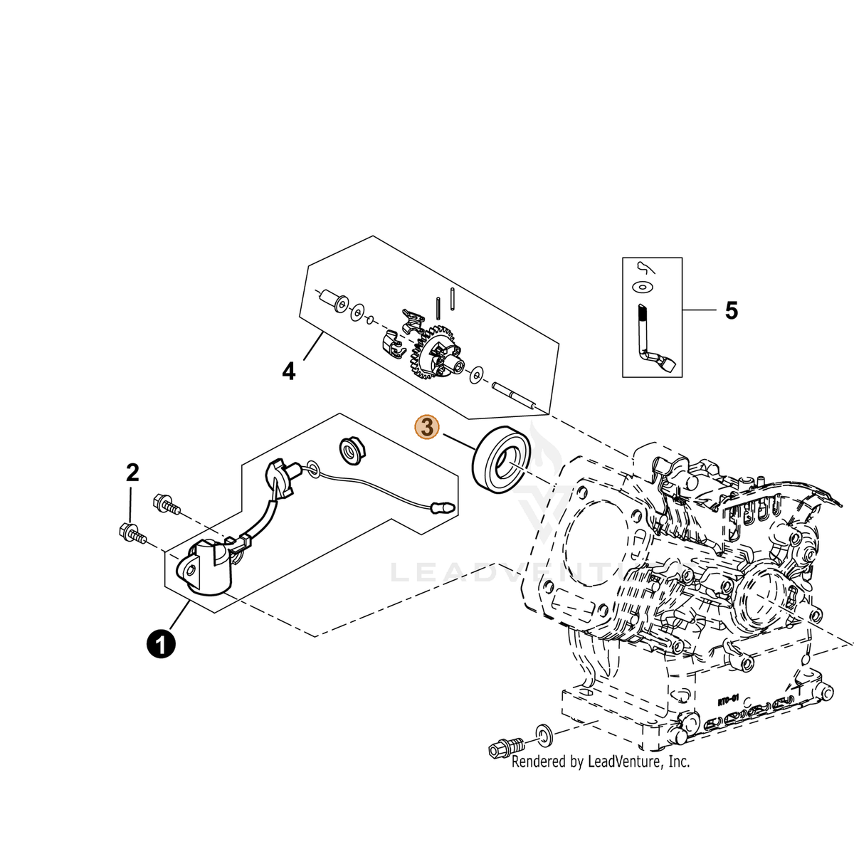 ECHO part YH453000020 — IPL diagram snippet (6x zoom, amber highlight)