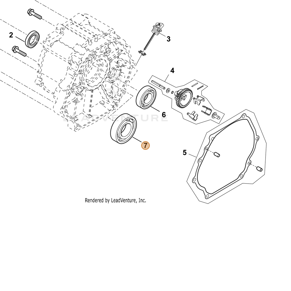 ECHO part YH453000040 — IPL diagram snippet (6x zoom, amber highlight)