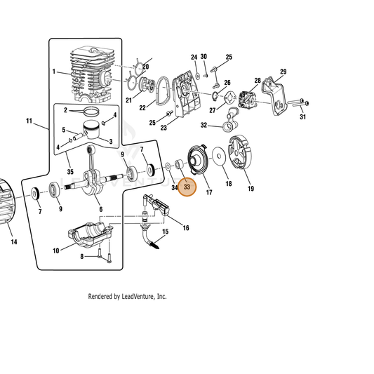 Echo part YH453000070 — IPL diagram snippet (6x zoom, amber highlight)