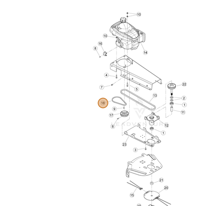 ECHO part YH454000040 — IPL diagram snippet (6x zoom, amber highlight)