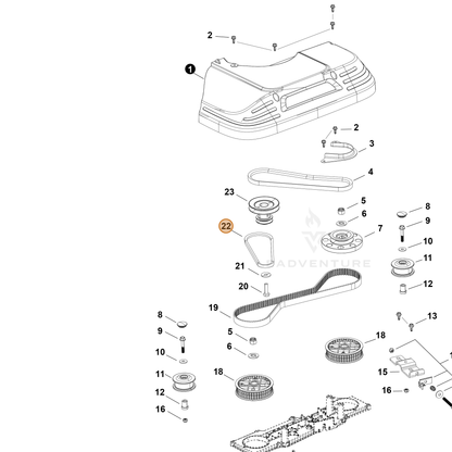 Echo part YH454000070 — IPL diagram snippet (6x zoom, amber highlight)