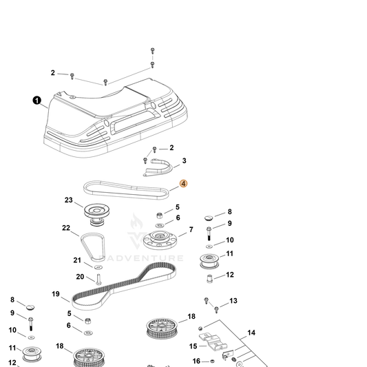 Echo part YH454000080 — IPL diagram snippet (6x zoom, amber highlight)