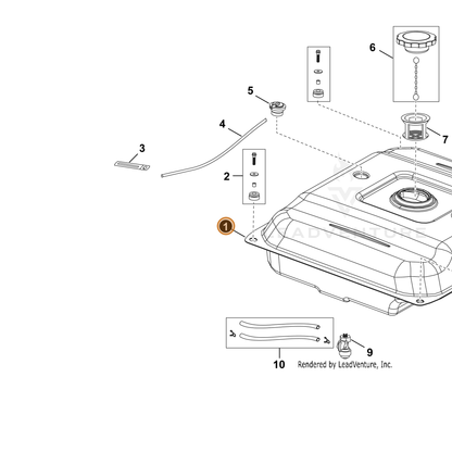 ECHO part YH455000020 — IPL diagram snippet (6x zoom, amber highlight)