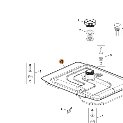 ECHO part YH455000030 — IPL diagram snippet (6x zoom, amber highlight)