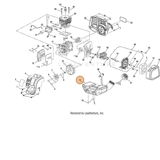 Echo part YH455000110 — IPL diagram snippet (6x zoom, amber highlight)