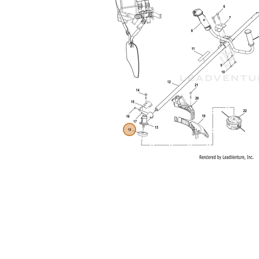 Echo part YH456000000 — IPL diagram snippet (6x zoom, amber highlight)