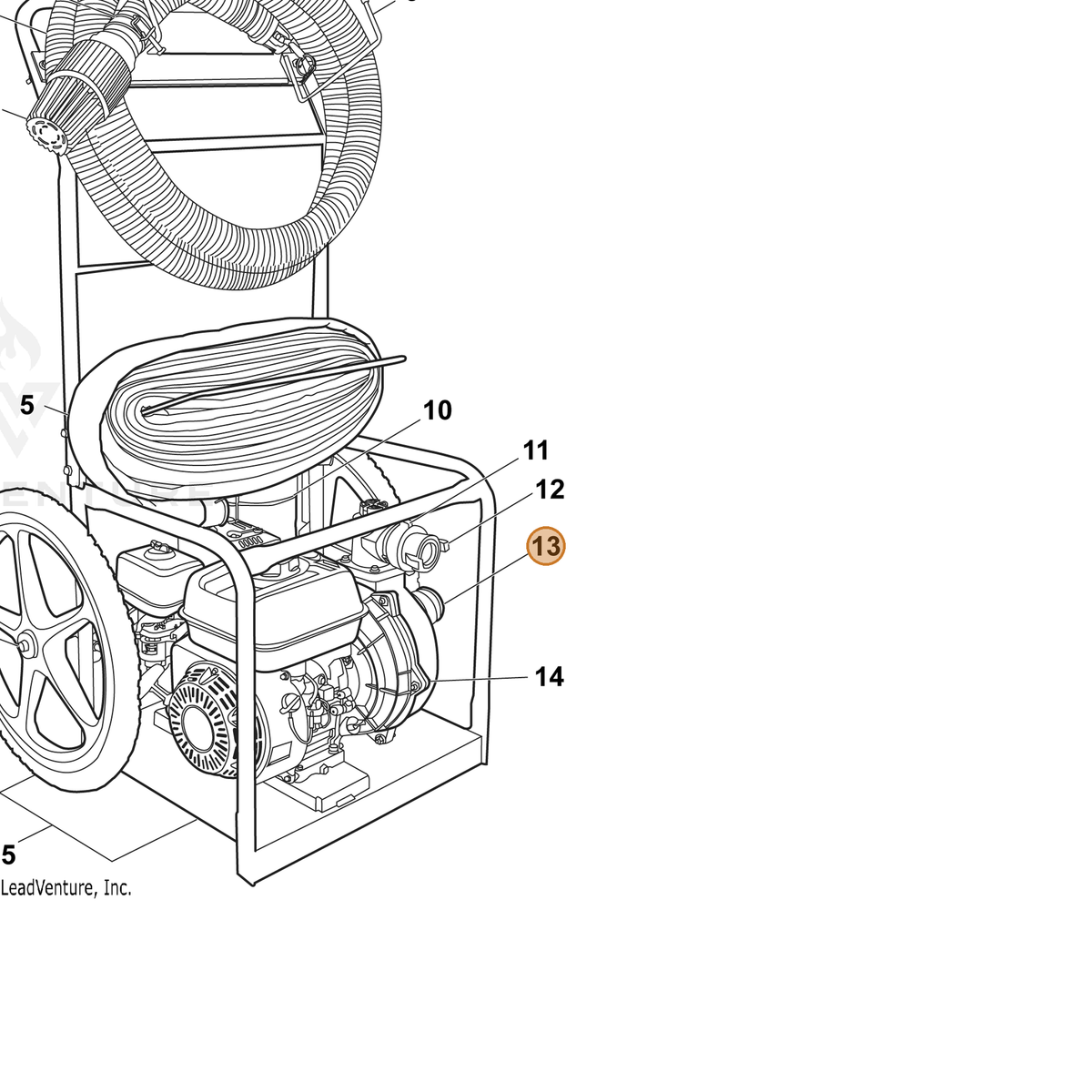 ECHO part YH456000050 — IPL diagram snippet (6x zoom, amber highlight)
