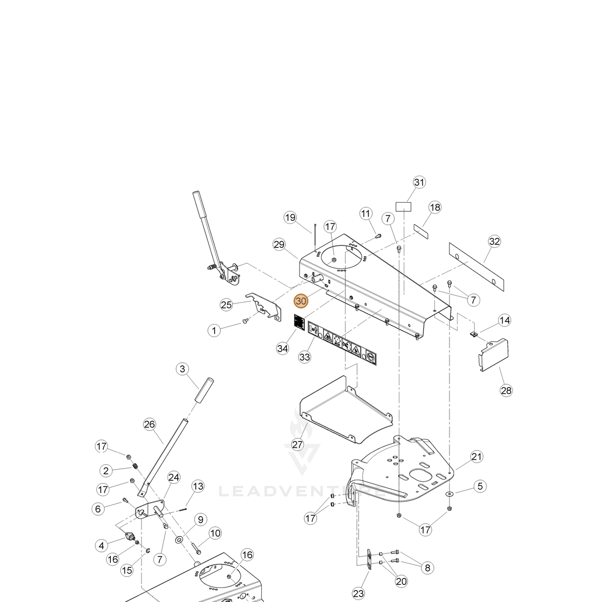 ECHO part YH456000060 — IPL diagram snippet (6x zoom, amber highlight)