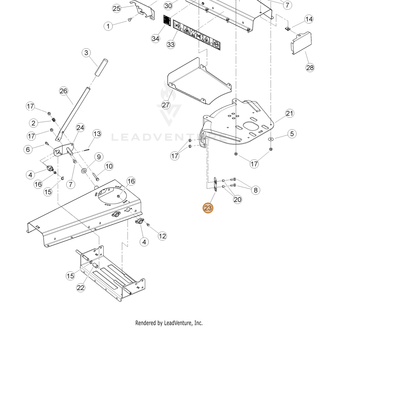 ECHO part YH457000010 — IPL diagram snippet (6x zoom, amber highlight)
