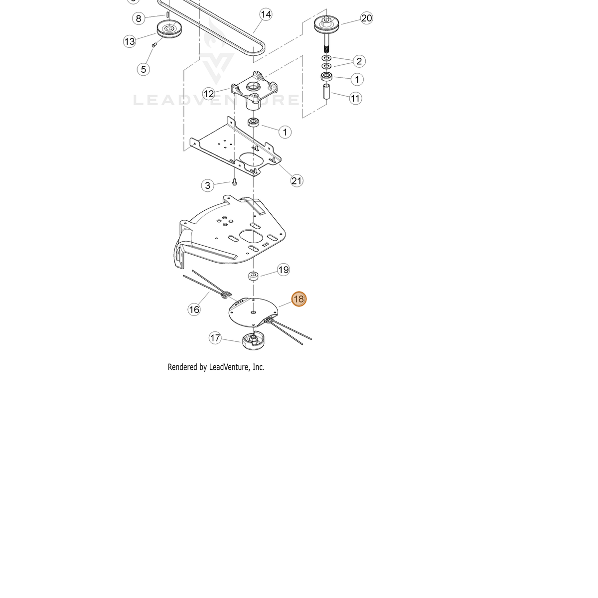 ECHO part YH457000070 — IPL diagram snippet (6x zoom, amber highlight)