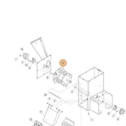 ECHO part YH457000080 — IPL diagram snippet (6x zoom, amber highlight)