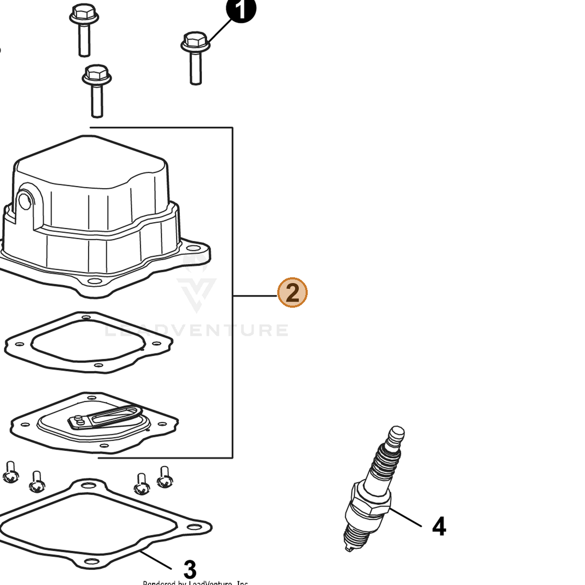 ECHO part YH458000010 — IPL diagram snippet (6x zoom, amber highlight)